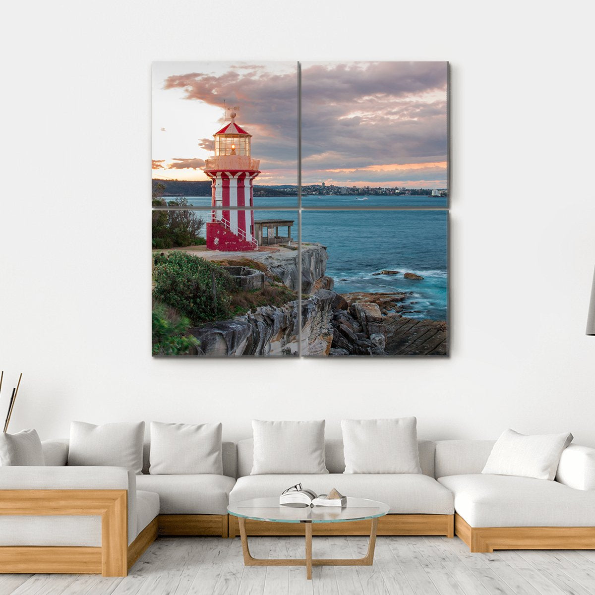 Hornby Lighthouse Sydney Canvas Wall Art-4 Square-Gallery Wrap-17" x 17"-Tiaracle