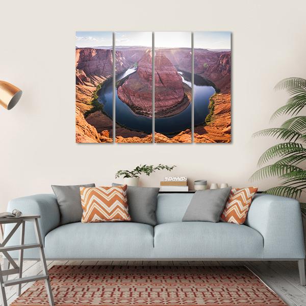 Horseshoe Bend At Sunset Arizona Canvas Wall Art-4 Horizontal-Gallery Wrap-34" x 24"-Tiaracle