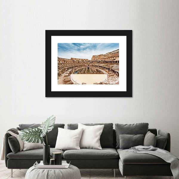 Inside Of Colosseum Canvas Wall Art-1 Piece-Framed Print-20" x 16"-Tiaracle