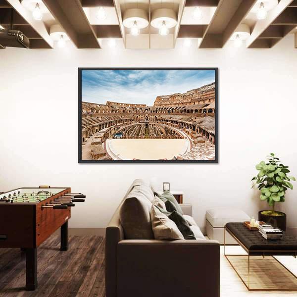 Inside Of Colosseum Canvas Wall Art-3 Horizontal-Gallery Wrap-25" x 16"-Tiaracle