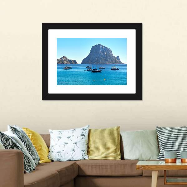 Island Of Es Vedra Canvas Wall Art-3 Horizontal-Gallery Wrap-25" x 16"-Tiaracle