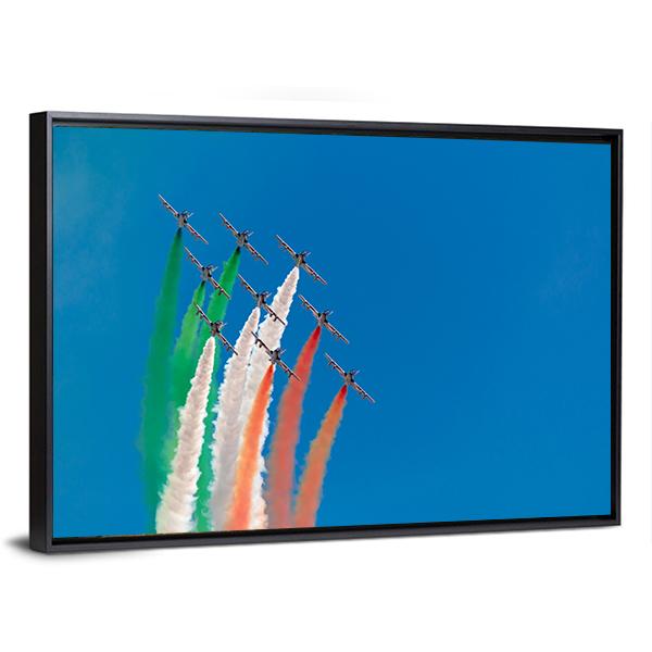 Jets Making Indian Flag Canvas Wall Art-3 Horizontal-Gallery Wrap-25" x 16"-Tiaracle
