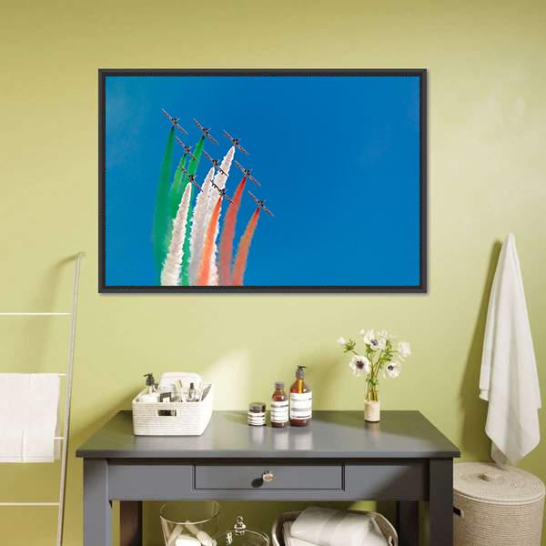 Jets Making Indian Flag Canvas Wall Art-3 Horizontal-Gallery Wrap-25" x 16"-Tiaracle