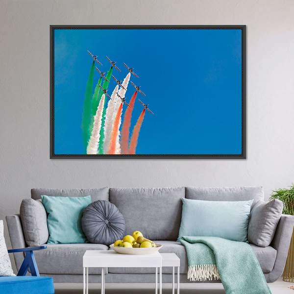 Jets Making Indian Flag Canvas Wall Art-3 Horizontal-Gallery Wrap-25" x 16"-Tiaracle