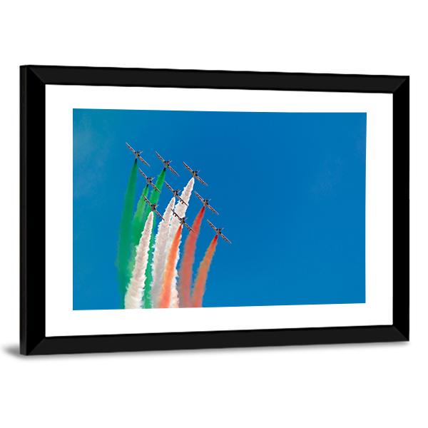 Jets Making Indian Flag Canvas Wall Art-3 Horizontal-Gallery Wrap-25" x 16"-Tiaracle