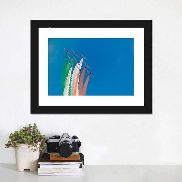 Jets Making Indian Flag Canvas Wall Art-3 Horizontal-Gallery Wrap-25" x 16"-Tiaracle