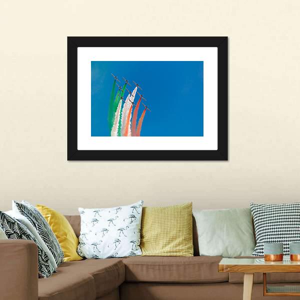 Jets Making Indian Flag Canvas Wall Art-3 Horizontal-Gallery Wrap-25" x 16"-Tiaracle