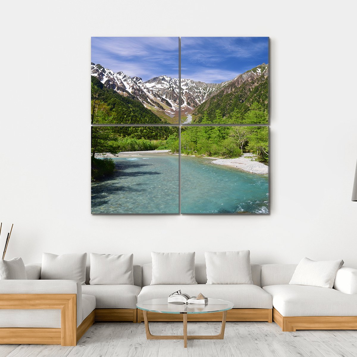 Kamikochi Highland Japan Canvas Wall Art-4 Square-Gallery Wrap-17" x 17"-Tiaracle