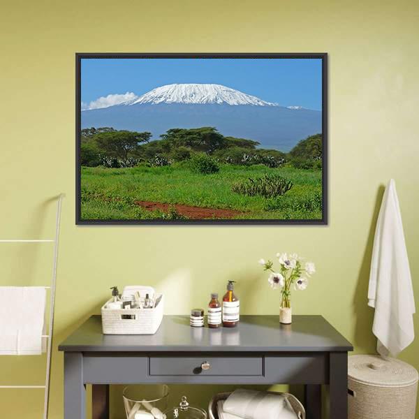 Kilimanjaro In Kenya Canvas Wall Art-3 Horizontal-Gallery Wrap-25" x 16"-Tiaracle