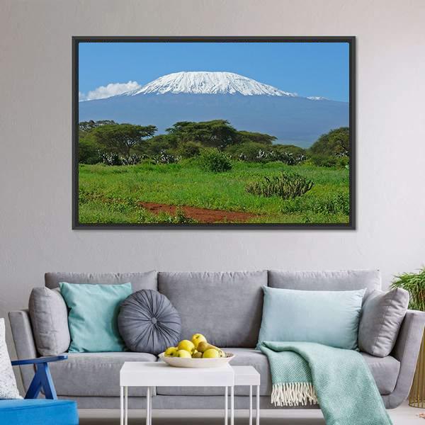 Kilimanjaro In Kenya Canvas Wall Art-3 Horizontal-Gallery Wrap-25" x 16"-Tiaracle