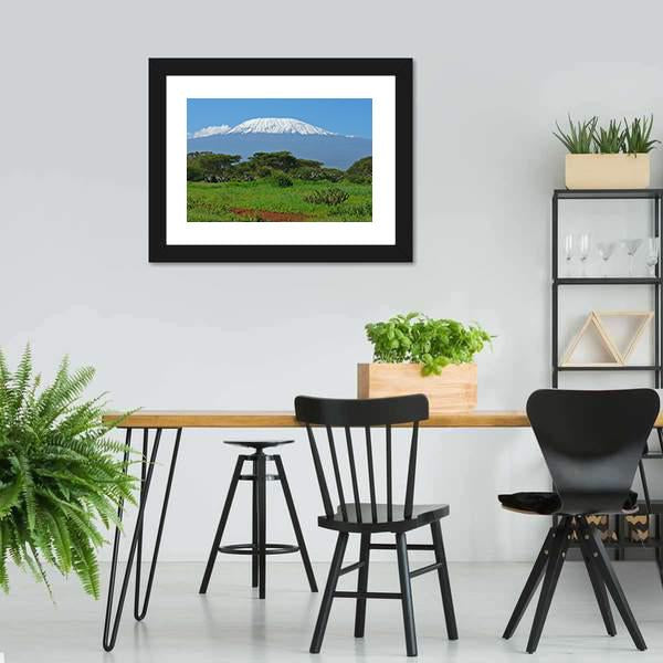 Kilimanjaro In Kenya Canvas Wall Art-3 Horizontal-Gallery Wrap-25" x 16"-Tiaracle