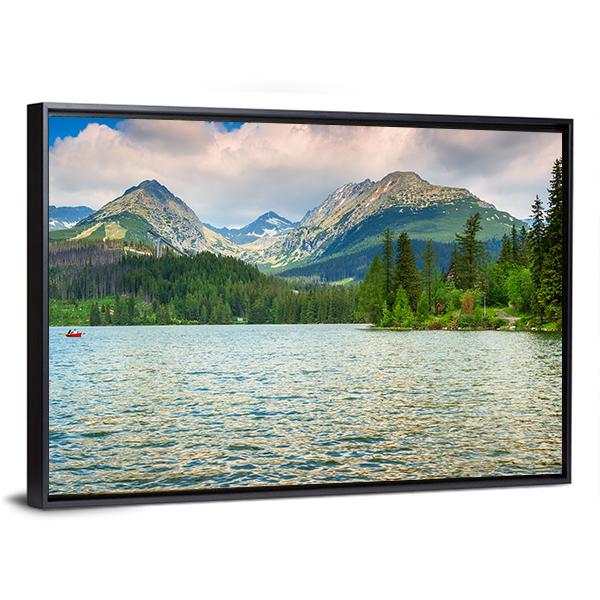 Lake In High Tatras Canvas Wall Art-3 Horizontal-Gallery Wrap-25" x 16"-Tiaracle