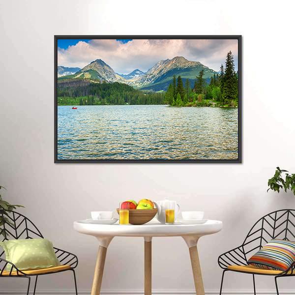 Lake In High Tatras Canvas Wall Art-3 Horizontal-Gallery Wrap-25" x 16"-Tiaracle