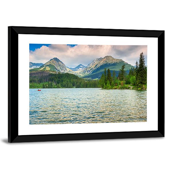 Lake In High Tatras Canvas Wall Art-3 Horizontal-Gallery Wrap-25" x 16"-Tiaracle