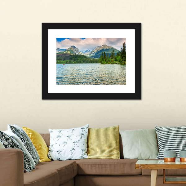 Lake In High Tatras Canvas Wall Art-3 Horizontal-Gallery Wrap-25" x 16"-Tiaracle