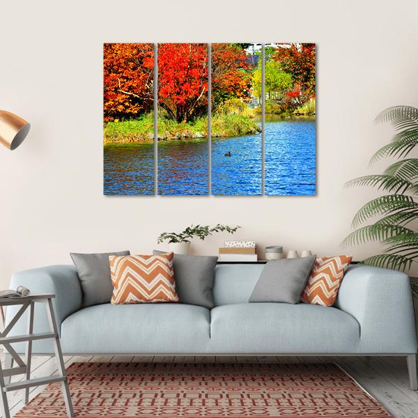 Lake In Nakajima Park Canvas Wall Art-4 Horizontal-Gallery Wrap-34" x 24"-Tiaracle