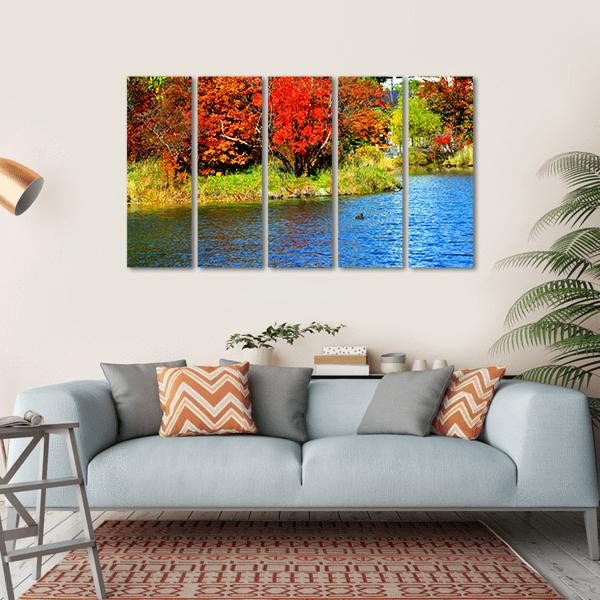 Lake In Nakajima Park Canvas Wall Art-5 Horizontal-Gallery Wrap-22" x 12"-Tiaracle