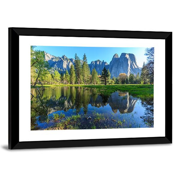 Lake In Yosemite National Park Canvas Wall Art-3 Horizontal-Gallery Wrap-25" x 16"-Tiaracle