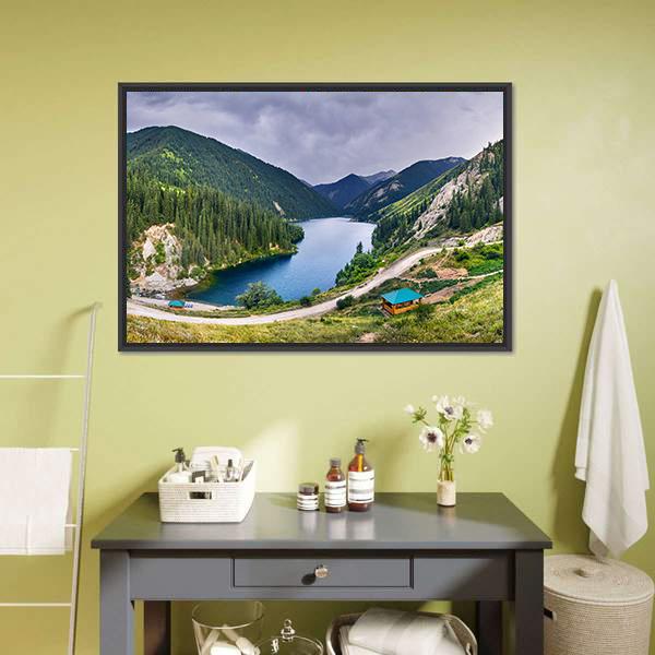 Lake Kolsai Kazakhstan Canvas Wall Art-3 Horizontal-Gallery Wrap-25" x 16"-Tiaracle