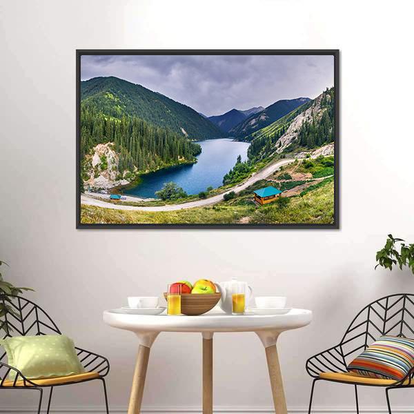 Lake Kolsai Kazakhstan Canvas Wall Art-3 Horizontal-Gallery Wrap-25" x 16"-Tiaracle