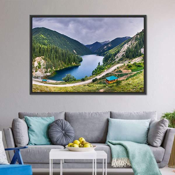 Lake Kolsai Kazakhstan Canvas Wall Art-3 Horizontal-Gallery Wrap-25" x 16"-Tiaracle