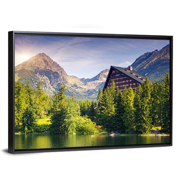 Lake Near Tatra Mountains Canvas Wall Art-3 Horizontal-Gallery Wrap-25" x 16"-Tiaracle
