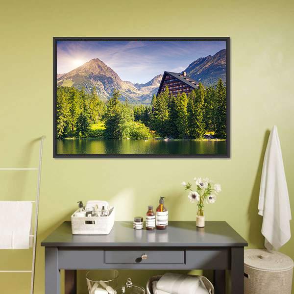 Lake Near Tatra Mountains Canvas Wall Art-3 Horizontal-Gallery Wrap-25" x 16"-Tiaracle