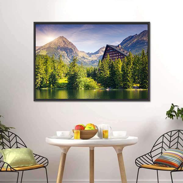 Lake Near Tatra Mountains Canvas Wall Art-3 Horizontal-Gallery Wrap-25" x 16"-Tiaracle