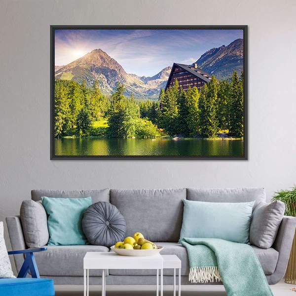 Lake Near Tatra Mountains Canvas Wall Art-3 Horizontal-Gallery Wrap-25" x 16"-Tiaracle