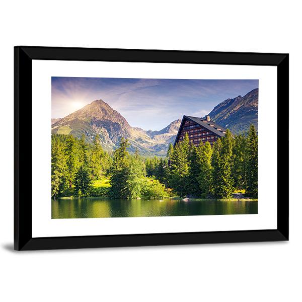 Lake Near Tatra Mountains Canvas Wall Art-3 Horizontal-Gallery Wrap-25" x 16"-Tiaracle