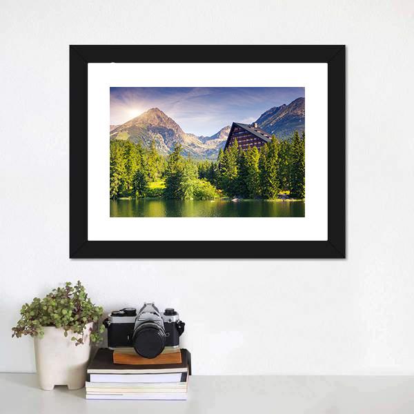 Lake Near Tatra Mountains Canvas Wall Art-3 Horizontal-Gallery Wrap-25" x 16"-Tiaracle