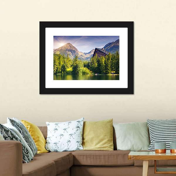 Lake Near Tatra Mountains Canvas Wall Art-3 Horizontal-Gallery Wrap-25" x 16"-Tiaracle