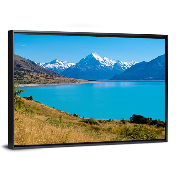 Lake Pukaki New Zealand Canvas Wall Art-3 Horizontal-Gallery Wrap-25" x 16"-Tiaracle