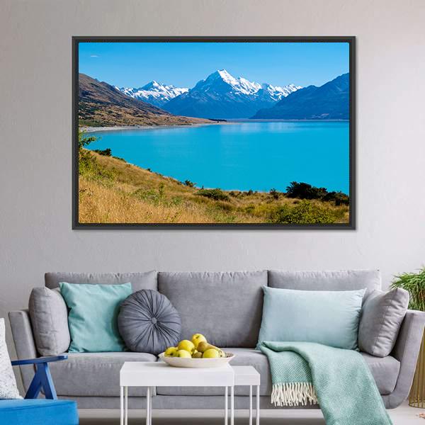 Lake Pukaki New Zealand Canvas Wall Art-3 Horizontal-Gallery Wrap-25" x 16"-Tiaracle