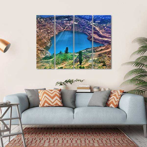 Lake Surrounded By Mountain Canvas Wall Art-4 Horizontal-Gallery Wrap-34" x 24"-Tiaracle