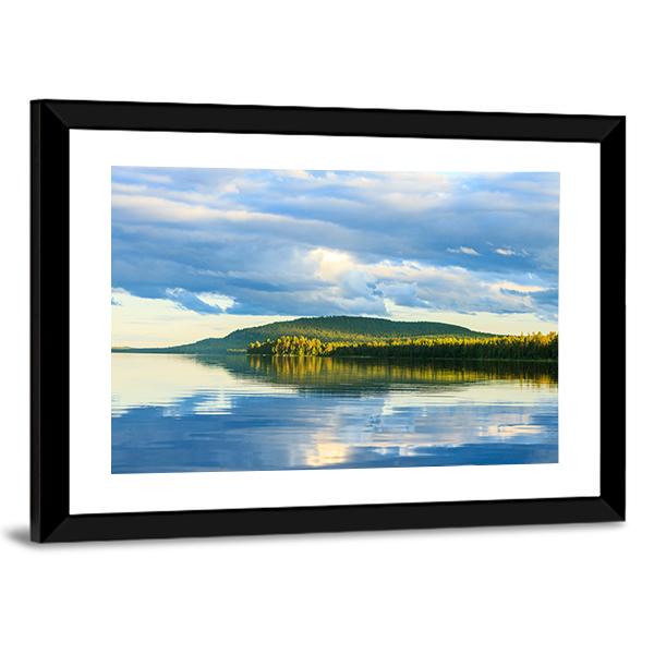 Lake With Beautiful Clouds Canvas Wall Art-3 Horizontal-Gallery Wrap-25" x 16"-Tiaracle