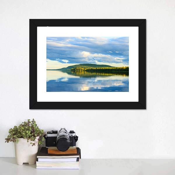 Lake With Beautiful Clouds Canvas Wall Art-3 Horizontal-Gallery Wrap-25" x 16"-Tiaracle