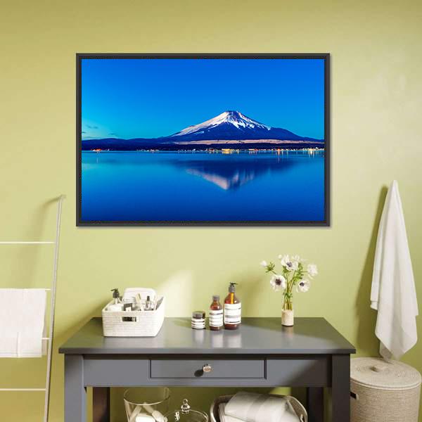 Lake Yamanaka Japan Canvas Wall Art-3 Horizontal-Gallery Wrap-25" x 16"-Tiaracle