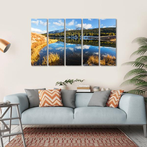 Landscape In Colorado Rocky Mountains Canvas Wall Art-5 Horizontal-Gallery Wrap-22" x 12"-Tiaracle