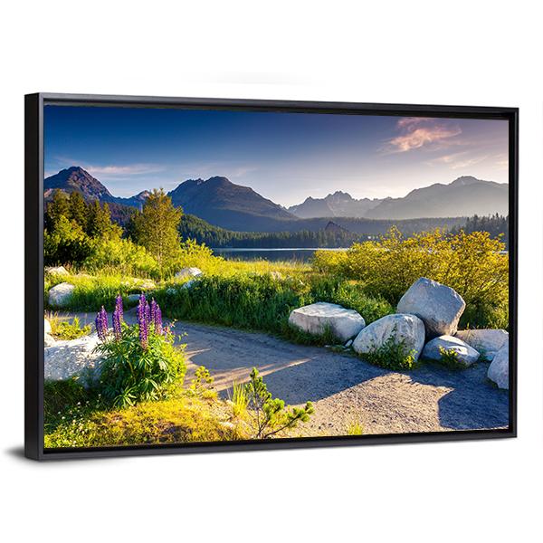 Landscape Near Lake Canvas Wall Art-3 Horizontal-Gallery Wrap-25" x 16"-Tiaracle