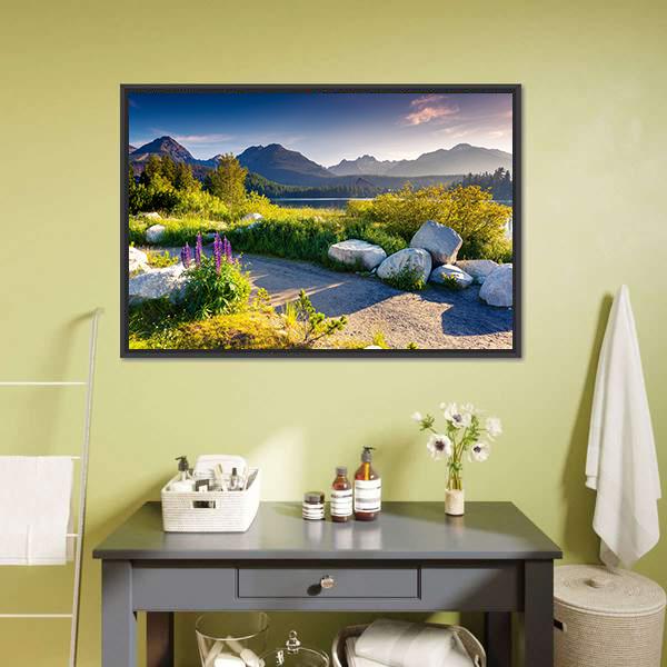 Landscape Near Lake Canvas Wall Art-3 Horizontal-Gallery Wrap-25" x 16"-Tiaracle