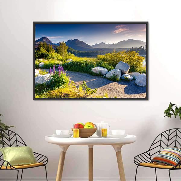Landscape Near Lake Canvas Wall Art-3 Horizontal-Gallery Wrap-25" x 16"-Tiaracle