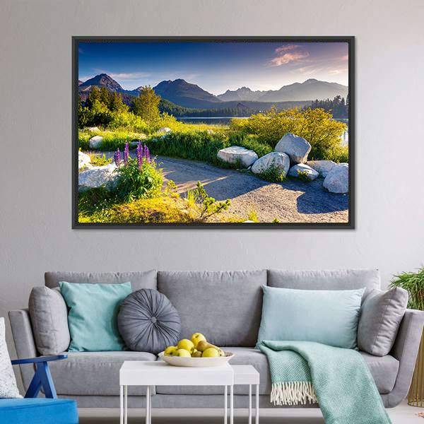 Landscape Near Lake Canvas Wall Art-3 Horizontal-Gallery Wrap-25" x 16"-Tiaracle