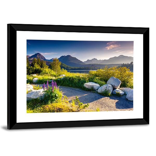 Landscape Near Lake Canvas Wall Art-3 Horizontal-Gallery Wrap-25" x 16"-Tiaracle