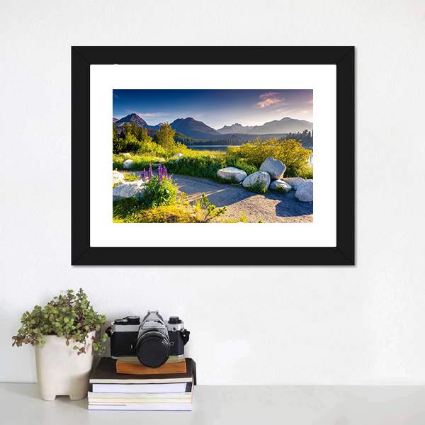 Landscape Near Lake Canvas Wall Art-3 Horizontal-Gallery Wrap-25" x 16"-Tiaracle