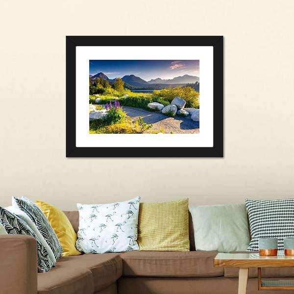 Landscape Near Lake Canvas Wall Art-3 Horizontal-Gallery Wrap-25" x 16"-Tiaracle