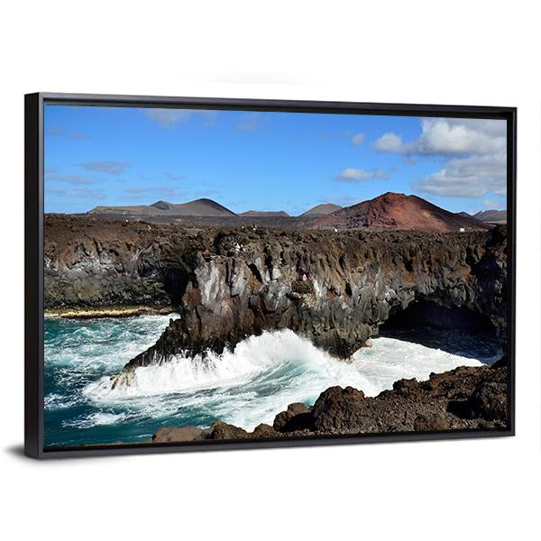 Los Hervideros Spain Canvas Wall Art-3 Horizontal-Gallery Wrap-25" x 16"-Tiaracle