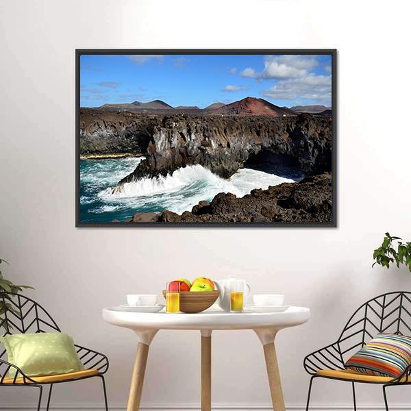 Los Hervideros Spain Canvas Wall Art-3 Horizontal-Gallery Wrap-25" x 16"-Tiaracle