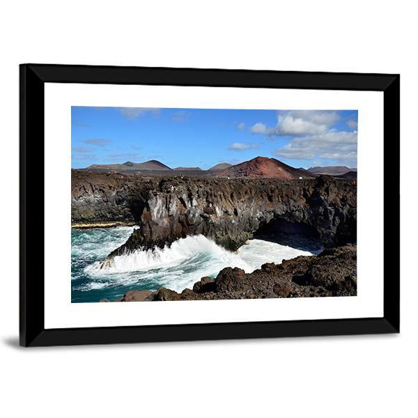 Los Hervideros Spain Canvas Wall Art-3 Horizontal-Gallery Wrap-25" x 16"-Tiaracle