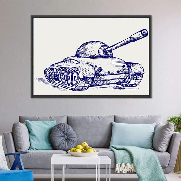 Main Battle Tank Canvas Wall Art-5 Horizontal-Gallery Wrap-22" x 12"-Tiaracle